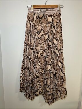 Loyd/Ford Palm Springs Two Tone Snake Skin Animal Print Pleated Skirt Size 4